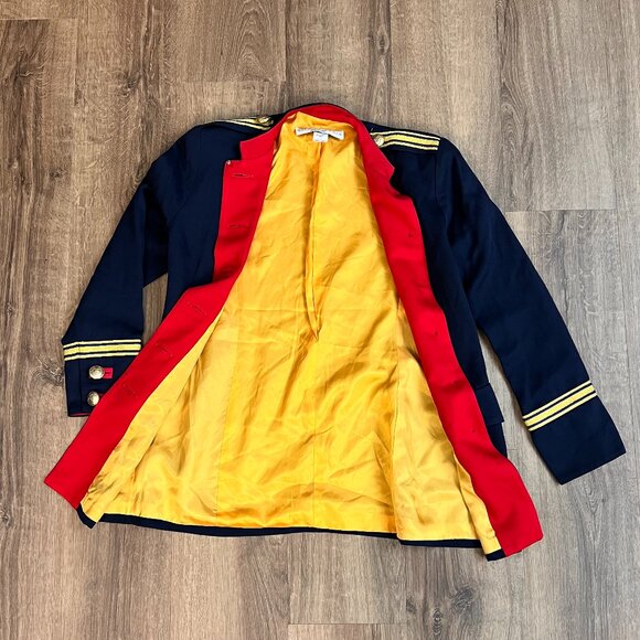 Vintage 1980s Lillie Rubin Military Navy Style Nautical Jacket with Gold Buttons - Picture 10 of 13